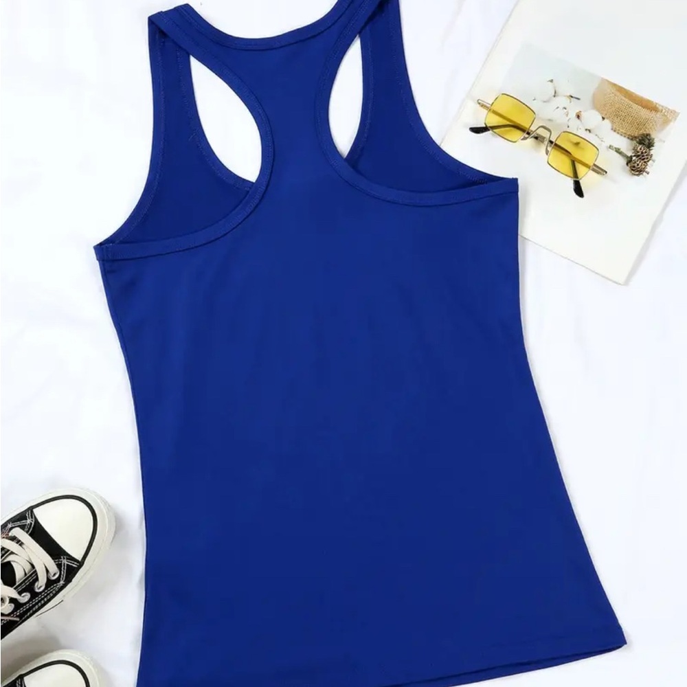 Women's Blue Graphic Tank Top - Picture 2 of 5